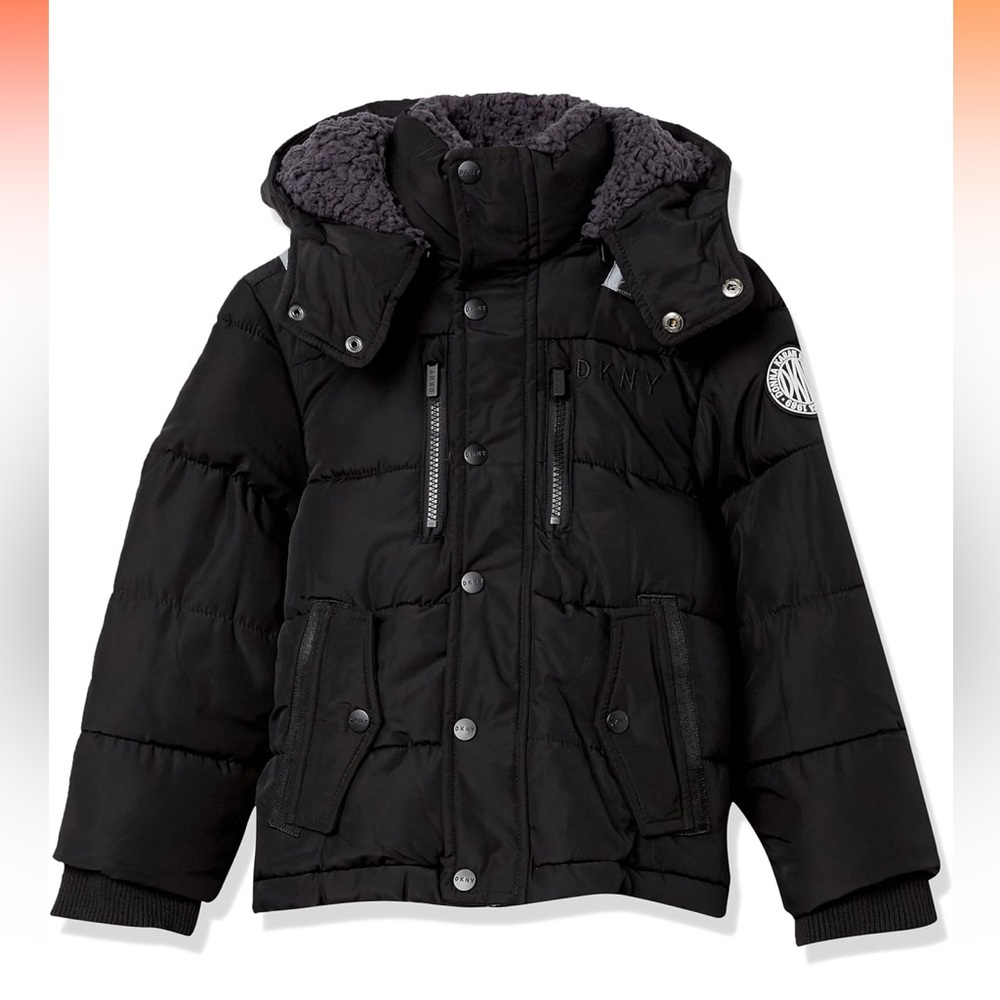 DKNY Boys Hooded Puffer Coat
